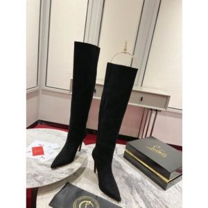 Cheap Christian Louboutin Astrilarge Botta 100mm Boots Suede Black