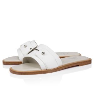 Cheap Christian Louboutin Chambelimule Mules Calf Leather Bianco