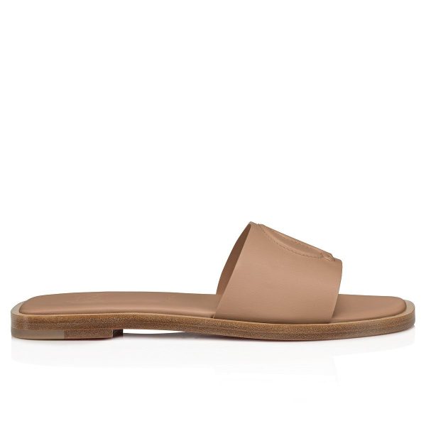 Cheap Christian Louboutin CL Mule Calf Leather Beige - Image 2