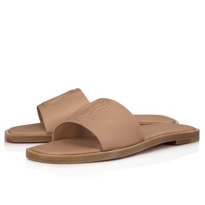 Cheap Christian Louboutin CL Mule Calf Leather Beige