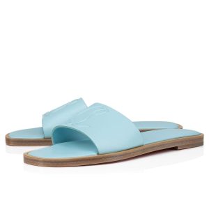 Cheap Christian Louboutin CL Mule Nappa Leather Blue