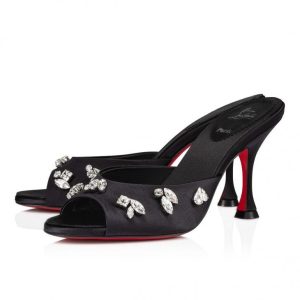 Cheap Christian Louboutin Degraqueen 85 Mm Mules Sandals Crepe Satin Black