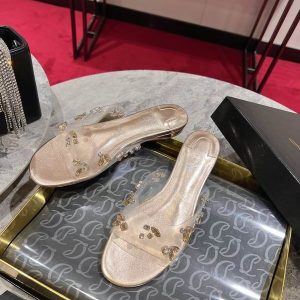 Cheap Christian Louboutin Degraqueen Slide Mules Pvc And Iridescent Nappa Leather Light Peach