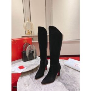 Cheap Christian Louboutin Eleonor High Heel Boots 85mm Suede Black