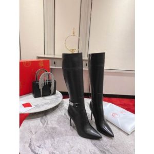 Cheap Christian Louboutin Lock Kate High Boots 100mm Calfskin Black