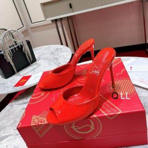 Cheap Christian Louboutin Me Dolly 100 Mm Mules Patent Calf Leather Red