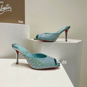 Cheap Christian Louboutin Me Dolly Strass Pumps 100 mm Suede Strass Embellished Bermuda