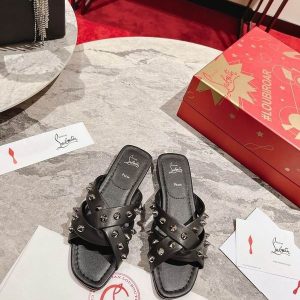 Cheap Christian Louboutin Miss Spika Club Mules Nappa Leather Black