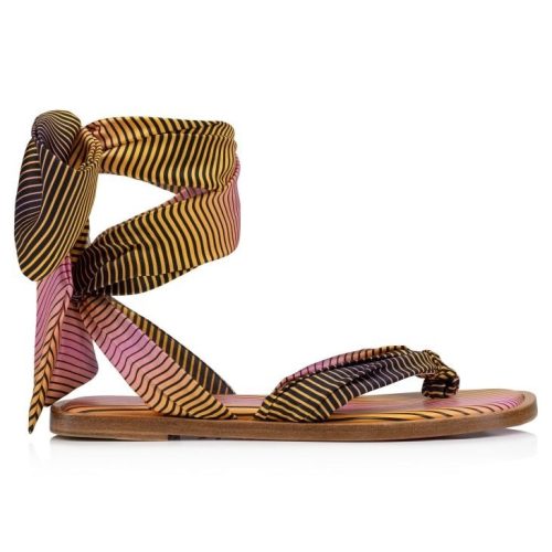 Cheap Christian Louboutin Nilo Du DéSert Mules Aftersun Printed Crepe Satin Multicolor - Image 2