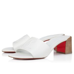 Cheap Christian Louboutin So CL Mule 55mm Nappa Leather Bianco