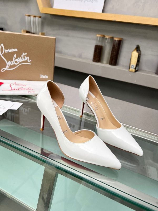 Cheap Christian Louboutin Iriza 85mm Pumps Patent Leather White