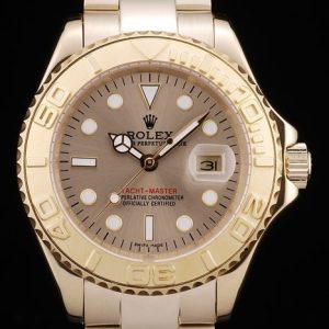 Replica Rolex Watches Yacht Master Gold Dial Gold Tachymeter