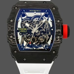 Replica Richard Mille RM 035-02 Rafael Nadal NTPT Carbon on White Rubber Strap