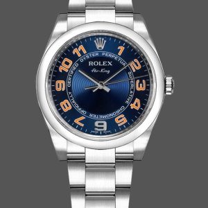 Top Quality Rolex Oyster Perpetual Air-King 114200 Concentric Blue Dial 34mm Unisex Replica watch