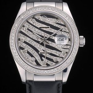 Replica Rolex Datejust Special Edition 2012 Black Leather Strap 80252