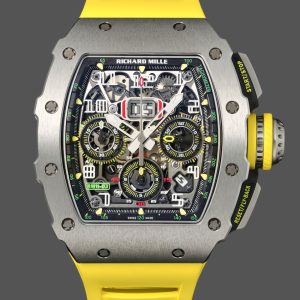 Replica Richard Mille RM 11 03 Titanium Skeleton Dial Yellow Strap