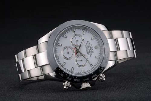 Replica Rolex Daytona Black Ceramic Tachymeter Stainless Steep Strap White Dial 80249 - Image 7