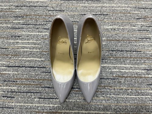 Cheap Christian Louboutin Decollete 554 Pumps 100mm Patent Leather Gray - Image 2