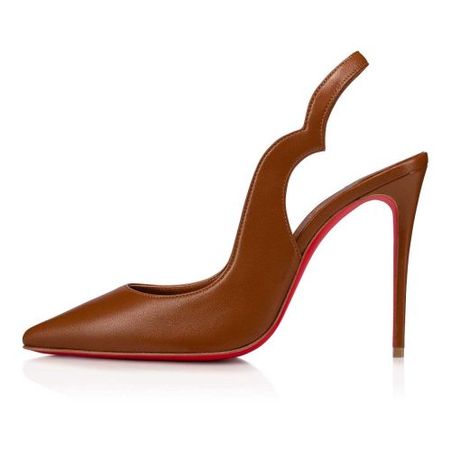 Cheap Christian Louboutin Hot Chick Sling Pumps 100mm Nappa Leather Nude 5 - Image 2