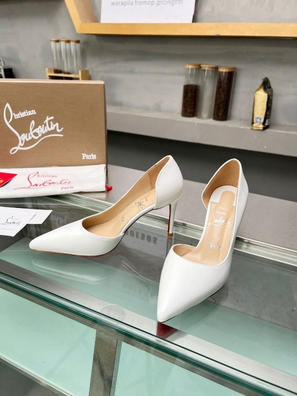 Cheap Christian Louboutin Iriza 85mm Pumps Patent Leather White - Image 2