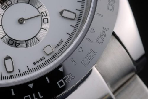 Replica Rolex Daytona Black Ceramic Tachymeter Stainless Steep Strap White Dial 80249 - Image 10