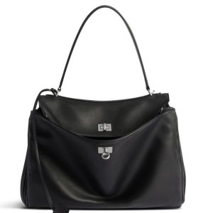 Knockoff Balenciaga Rodeo Medium Bag Noir Calfskin