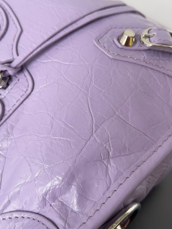 Knockoff Balenciaga Le City Small Bag Lilas Arena Lambskin - Image 10