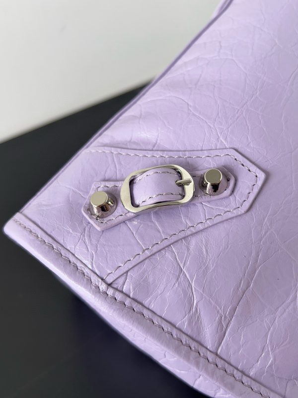 Knockoff Balenciaga Le City Small Bag Lilas Arena Lambskin - Image 5