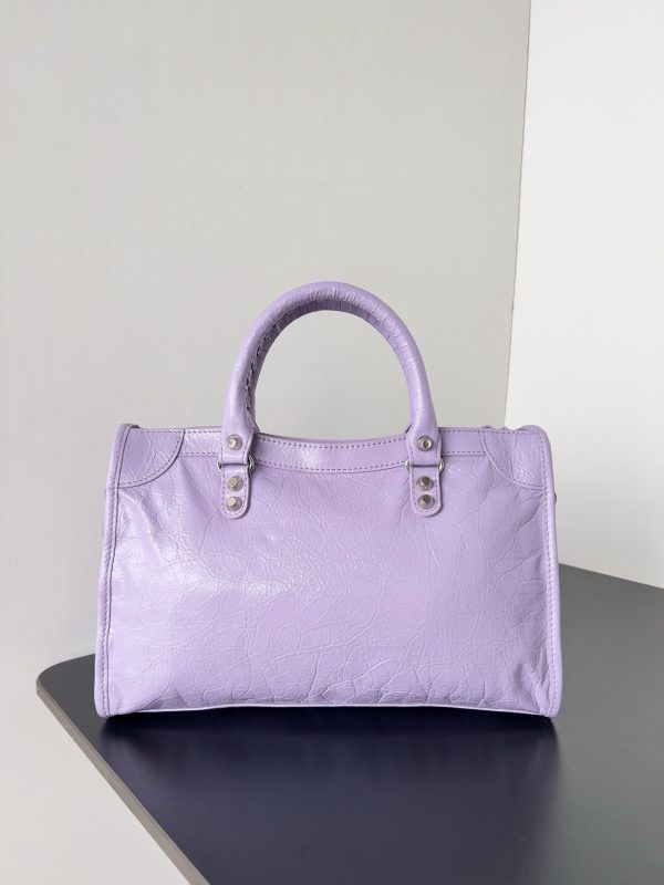 Knockoff Balenciaga Le City Small Bag Lilas Arena Lambskin - Image 4