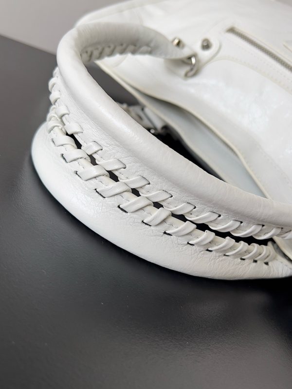 Knockoff Balenciaga Le City Medium Bag White Arena Lambskin - Image 8