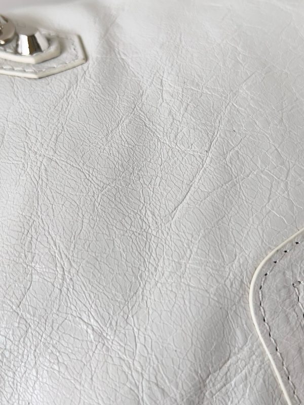 Knockoff Balenciaga Le City Medium Bag White Arena Lambskin - Image 10