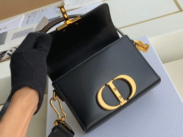 Dior 30 Montaigne Box Bag Replica in Black Box Calfskin - Image 3