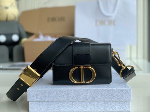 Dior 30 Montaigne Box Bag Replica in Black Box Calfskin - Image 8