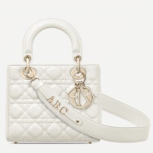 Dior Small Lady Dior My ABCDior Bag Faux in White