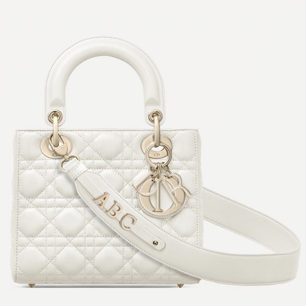 Dior Small Lady Dior My ABCDior Bag Faux in White