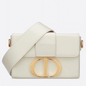 Dior 30 Montaigne Box Bag Knockoff in White Box Calfskin