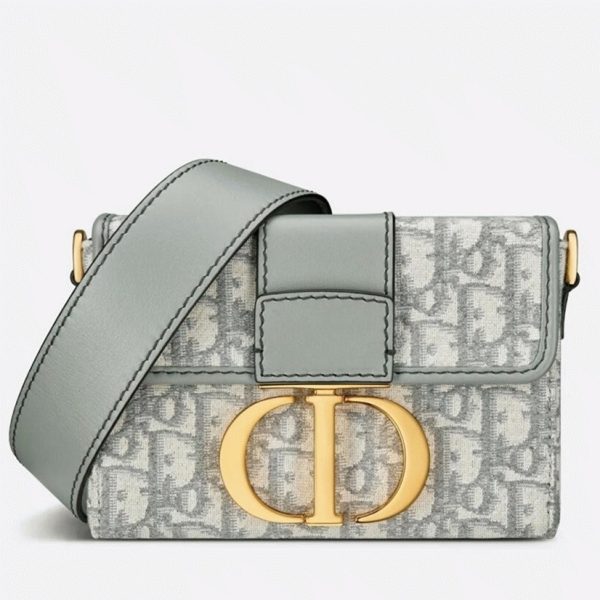 Dior 30 Montaigne Box Bag Fake in Gray Dior Oblique Jacquard