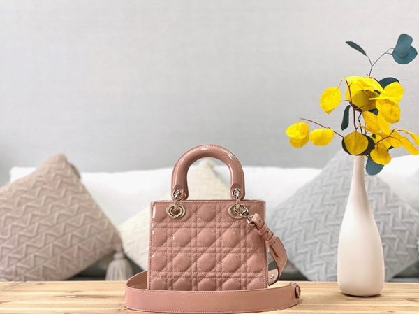 Dior Small Lady Dior Bag Faux in Powder Patent Cannage Calfskin - Image 2