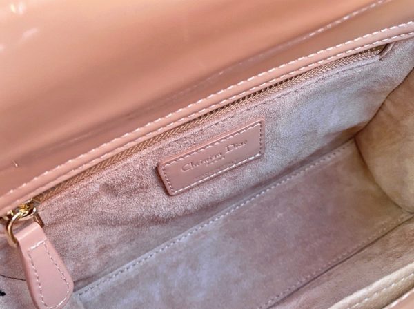 Dior Small Lady Dior Bag Faux in Powder Patent Cannage Calfskin - Image 6