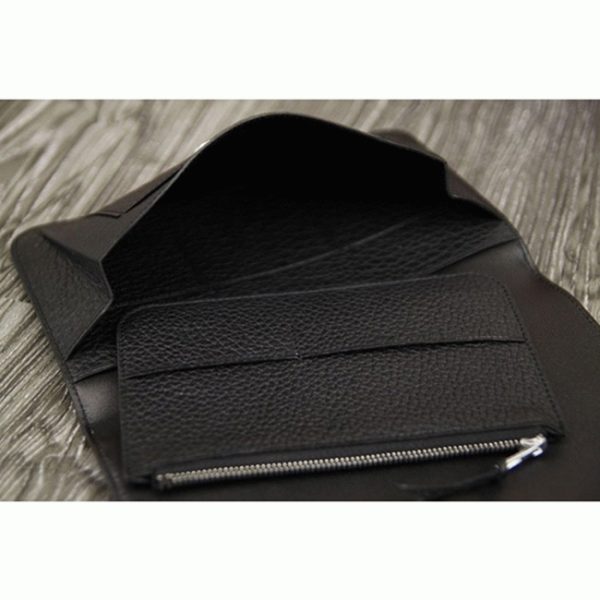 Black fake luxury Hermes Dogon combine wallet - Image 2