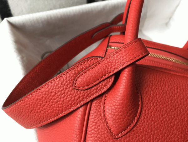 Designer replica Hermes Lindy 30cm bag in red shade - Image 5