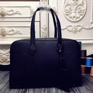 Black Designer Replica Hermes Victoria II 35cm Bag