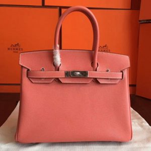 1:1 High-End Orange Hermes Birkin 30cm Counterfeit Bag