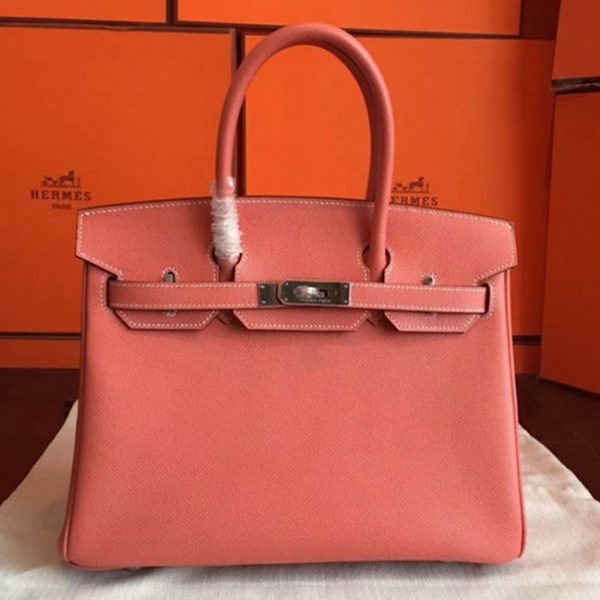 1:1 High-End Orange Hermes Birkin 30cm Counterfeit Bag
