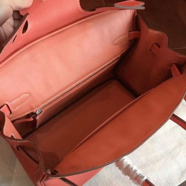 1:1 High-End Orange Hermes Birkin 30cm Counterfeit Bag - Image 8