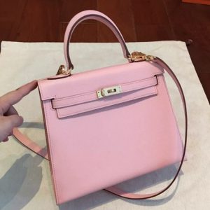 Pink Epsom Replica Hermes Kelly 25cm Feminine Handbag