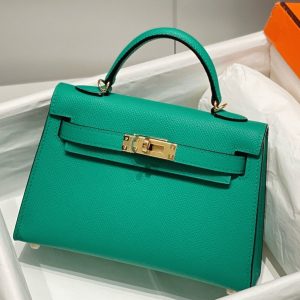 Hermes Kelly Mini II Bag Fake in Vert Jade