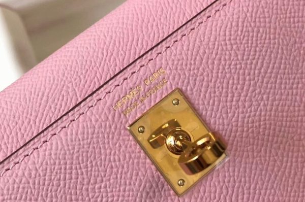Hermes Kelly Mini II Bag Fake in Mauve Sylvestre - Image 5
