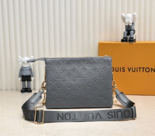 Louis Vuitton Coussin PM Bag In Gray With Jacquard Strap - Image 2