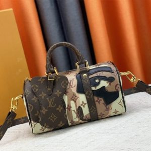 Louis Vuitton J Hope X Keepall Bandouliere 25 Brown Travel Bag In Two Eyes Patches
